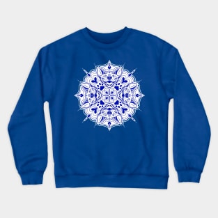 Delft Blue Frenchie Mandala Crewneck Sweatshirt